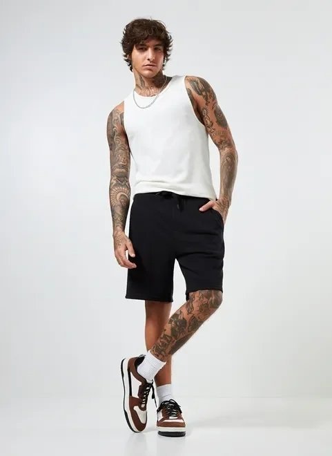 bermuda de moletom lisa bermuda de moletom lisa