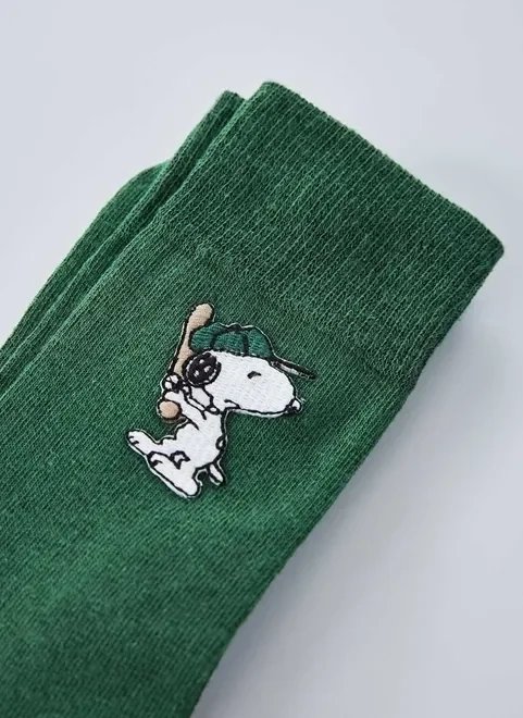meia verde escura do snoopy meia verde escura do snoopy