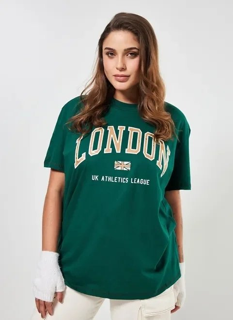 camiseta verde ovesized london camiseta verde ovesized london