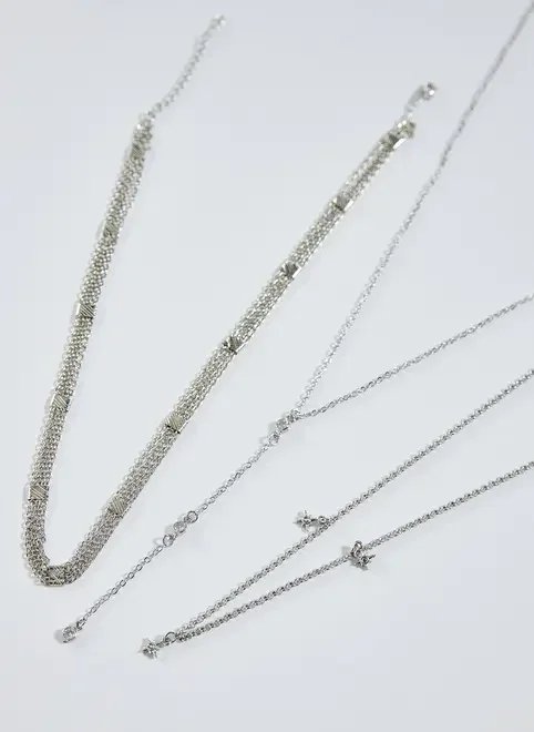 chokers e colares prateados com strass chokers e colares prateados com strass