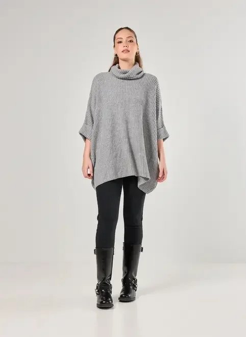 tricô amplo com gola tricô amplo com gola