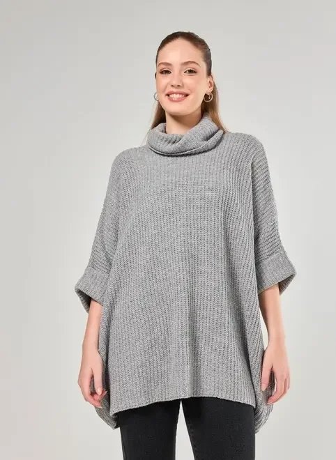 tricô amplo com gola tricô amplo com gola