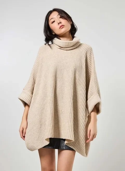 tricô amplo com gola tricô amplo com gola