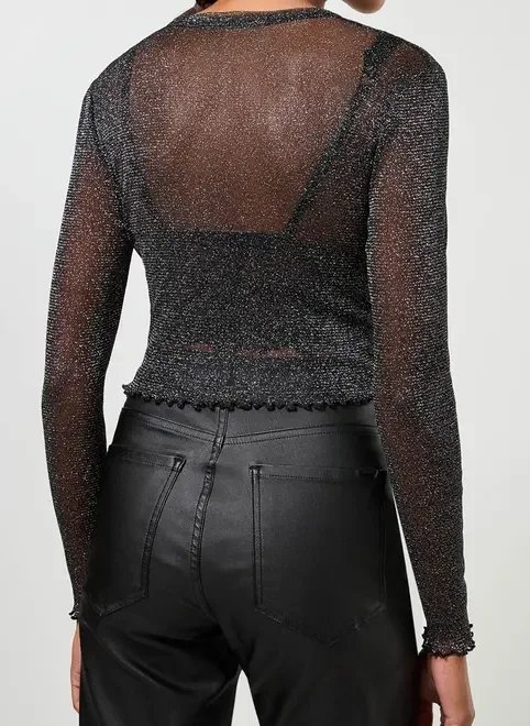 blusa em tule com brilho blusa em tule com brilho