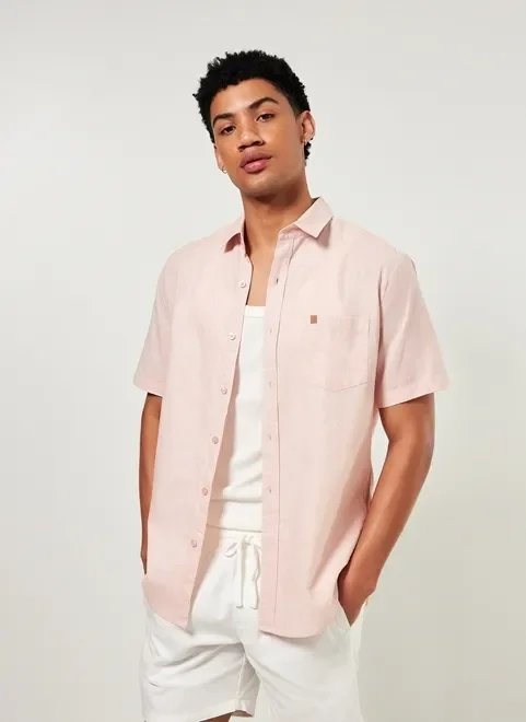 camisa com linho tom pastel camisa com linho tom pastel