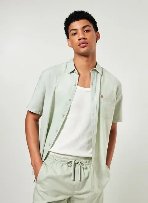 camisa com linho tom pastel camisa com linho tom pastel