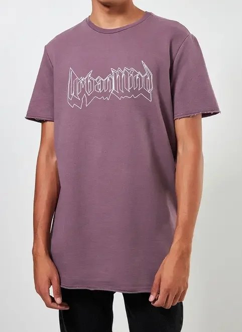 camiseta alongada em moletinho lilás camiseta alongada em moletinho lilás