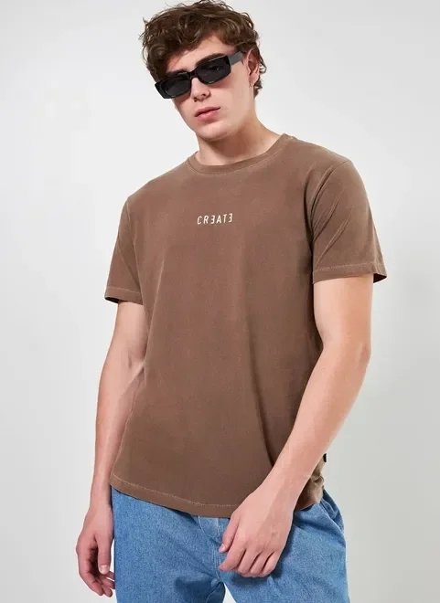 camiseta marrom estonada create camiseta marrom estonada create