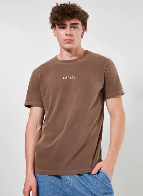 camiseta marrom estonada create camiseta marrom estonada create