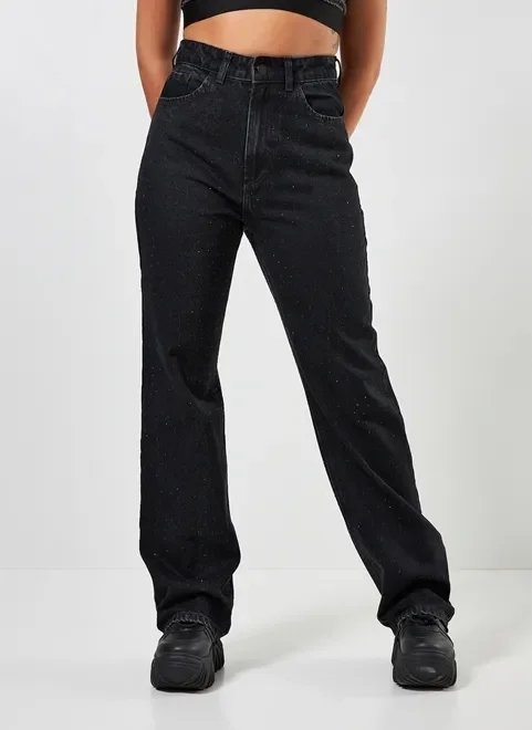 calça jeans preta com brilho calça jeans preta com brilho