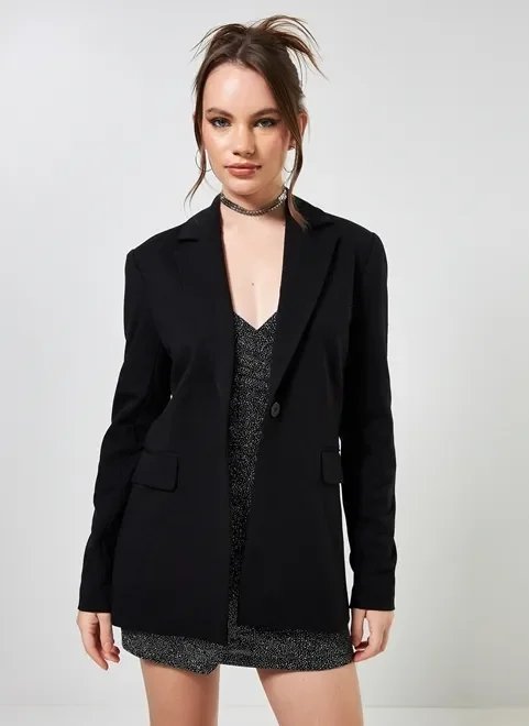 blazer alongado preto blazer alongado preto