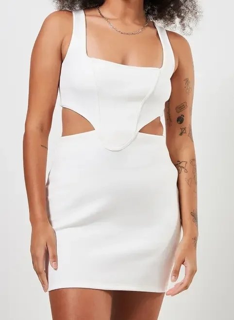 vestido corsetado com cut out vestido corsetado com cut out