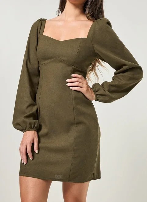 vestido com manga longa bufante vestido com manga longa bufante