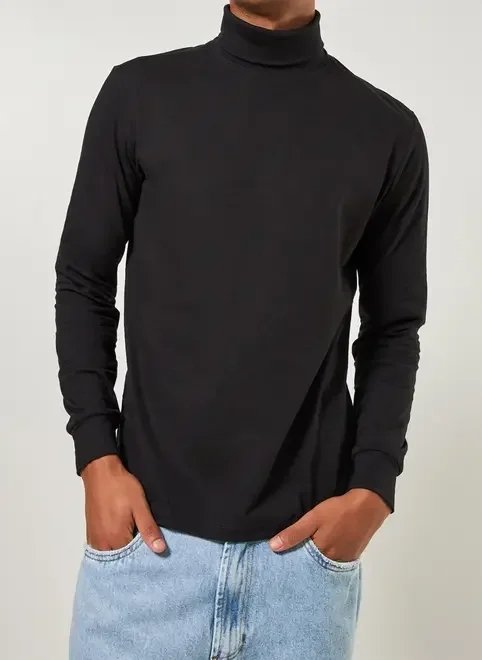 camiseta manga longa com gola alta camiseta manga longa com gola alta