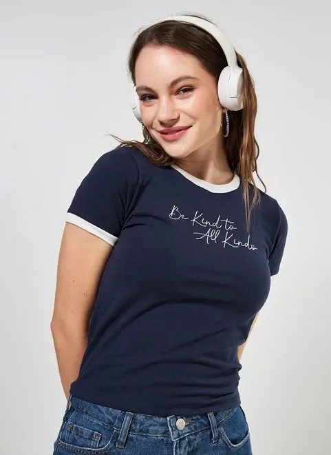 blusa azul marinho bordado be kind blusa azul marinho bordado be kind