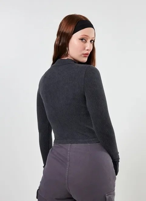 blusa manga longa seamless estonada blusa manga longa seamless estonada