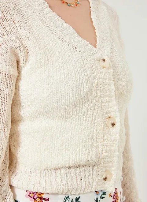 cardigan off-white rústico cardigan off-white rústico