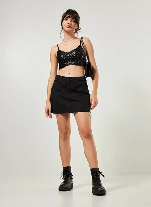 top cropped paetê preto top cropped paetê preto