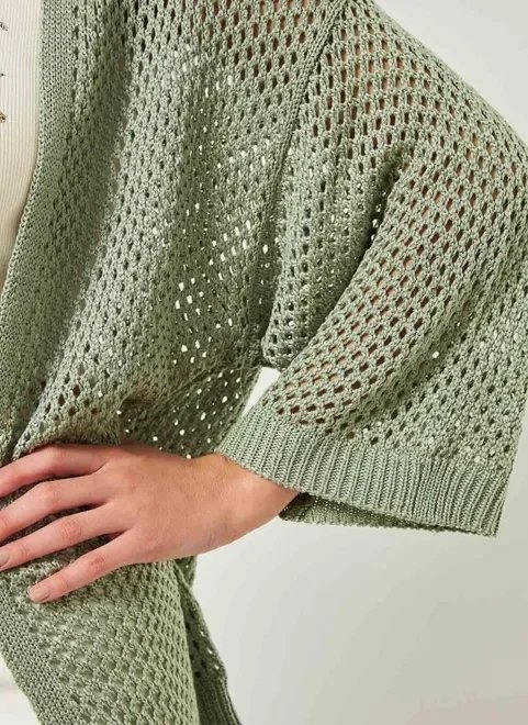 kimono em tricô verde boho kimono em tricô verde boho