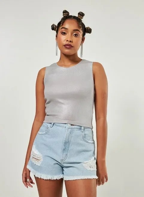 regata metalizada prateada regata metalizada prateada