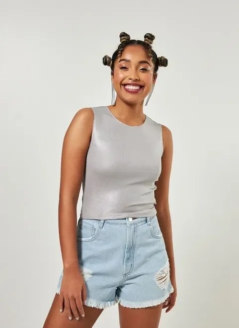 regata metalizada prateada regata metalizada prateada