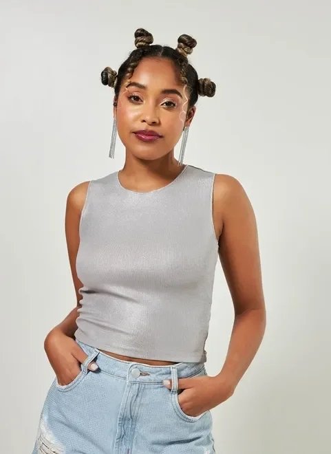 regata metalizada prateada regata metalizada prateada