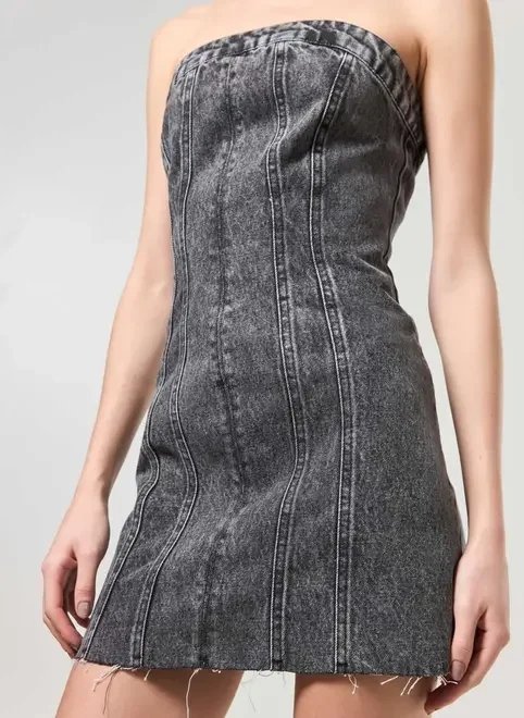 vestido jeans sem alça vestido jeans sem alça