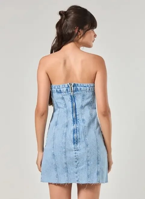 vestido jeans sem alça vestido jeans sem alça