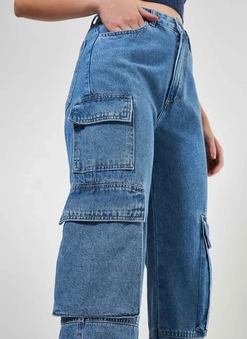 calça jeans reta cargo calça jeans reta cargo