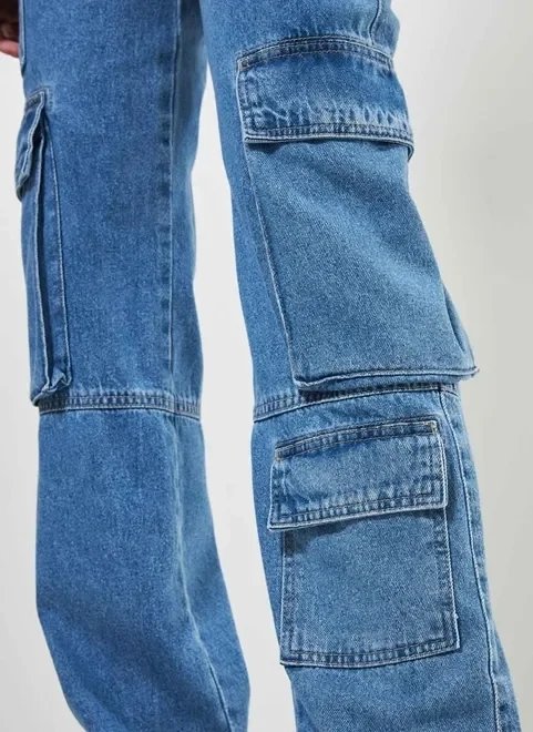 calça jeans reta cargo calça jeans reta cargo