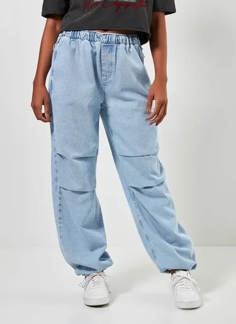 calça parachute jeans clara calça parachute jeans clara