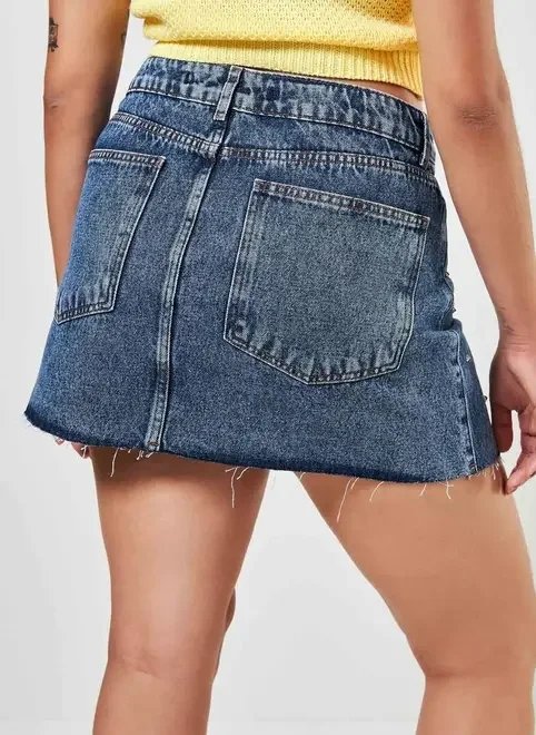 saia jeans escura com spikes saia jeans escura com spikes