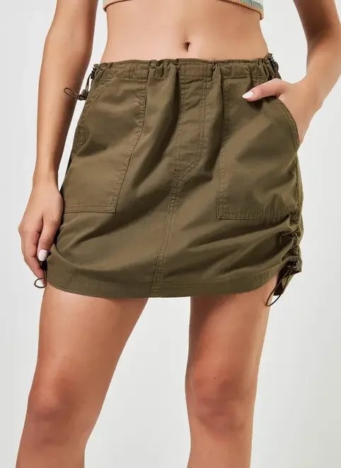 saia parachute verde militar saia parachute verde militar