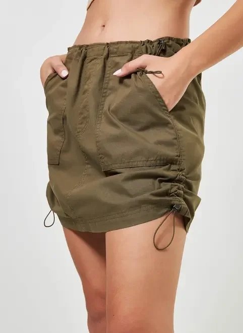 saia parachute verde militar saia parachute verde militar