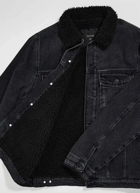 jaqueta jeans preta com pelinho jaqueta jeans preta com pelinho