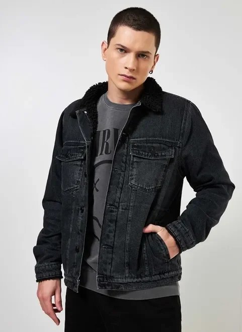 jaqueta jeans preta com pelinho jaqueta jeans preta com pelinho