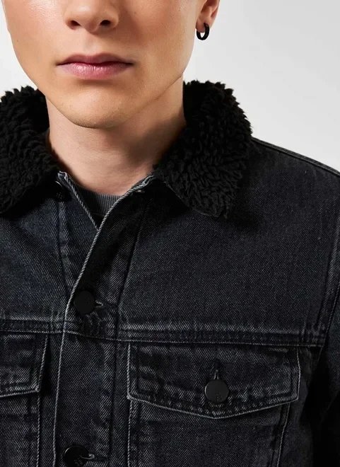 jaqueta jeans preta com pelinho jaqueta jeans preta com pelinho