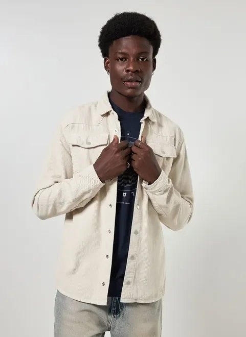 jaqueta estilo camisa em veludo cotelê jaqueta estilo camisa em veludo cotelê