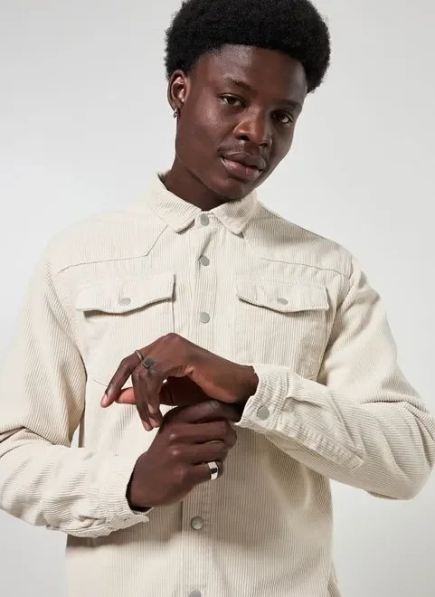 jaqueta estilo camisa em veludo cotelê jaqueta estilo camisa em veludo cotelê