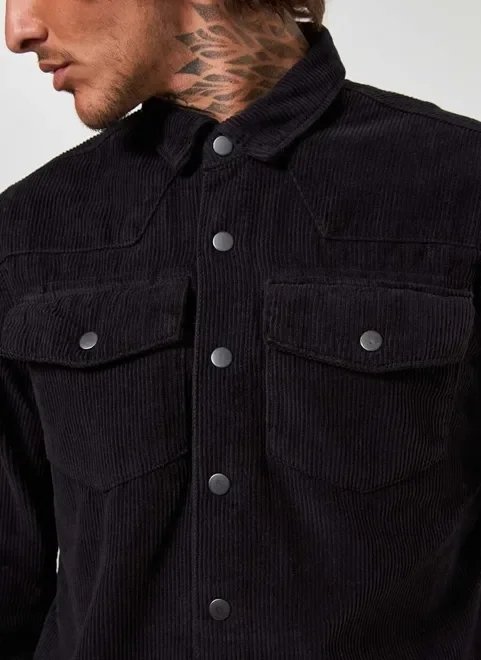 jaqueta estilo camisa em veludo cotelê jaqueta estilo camisa em veludo cotelê