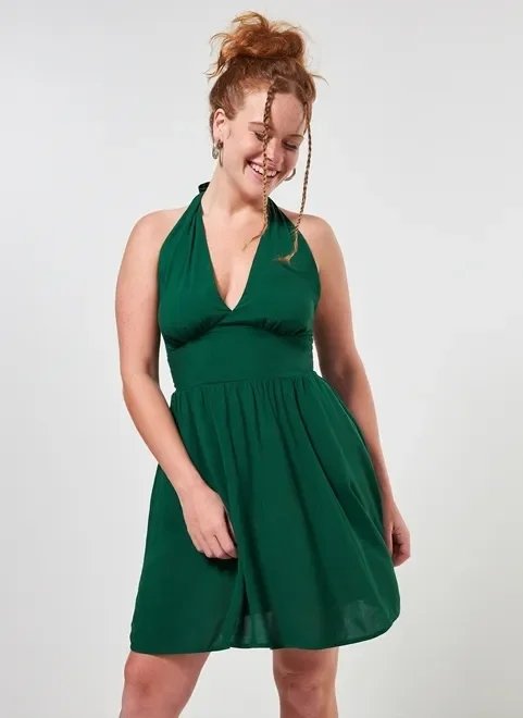 vestido frente única com bolsos vestido frente única com bolsos