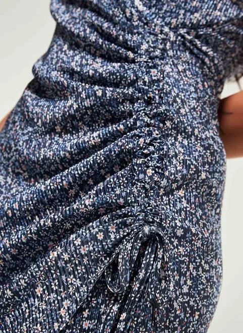 vestido transpassado azul florzinhas vestido transpassado azul florzinhas