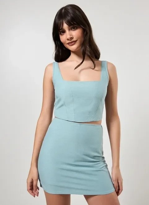 cropped corselet com linho cropped corselet com linho