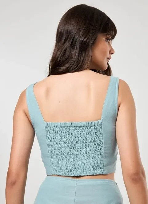 cropped corselet com linho cropped corselet com linho