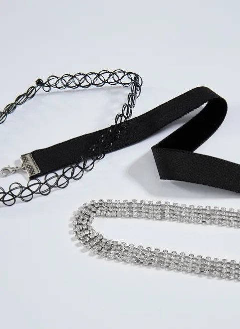 kit chockers strass e veludo kit chockers strass e veludo