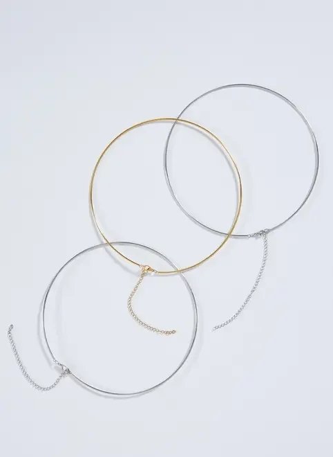chokers de aro dourado e prateado chokers de aro dourado e prateado