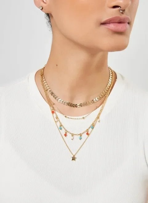 conjunto colares pedrinhas e estrela conjunto colares pedrinhas e estrela