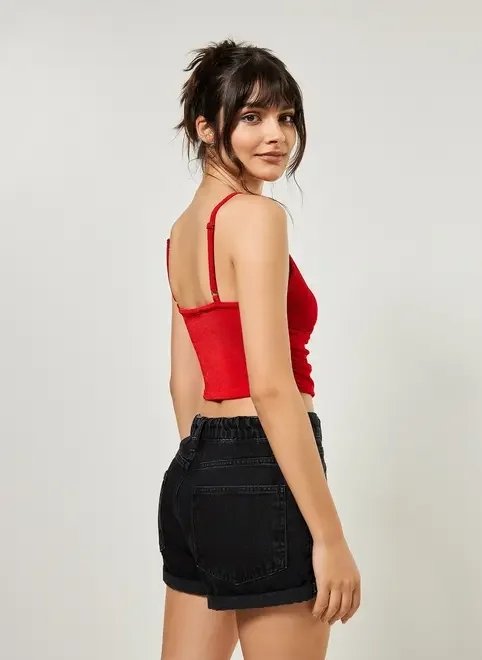 blusa cropped transpassada vermelha blusa cropped transpassada vermelha