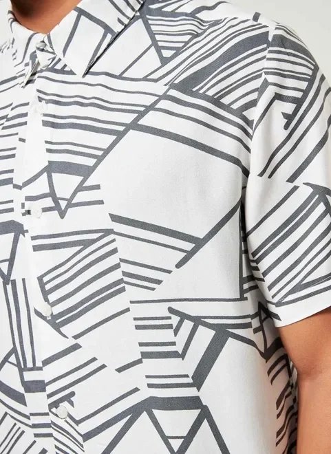 camisa off-white estampa geométrica camisa off-white estampa geométrica