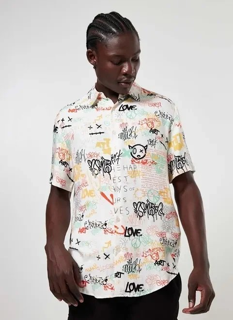 camisa off-white grafites coloridos camisa off-white grafites coloridos